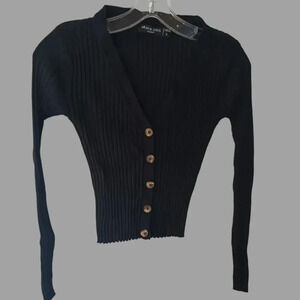 Brave soul front button ribbed top size small